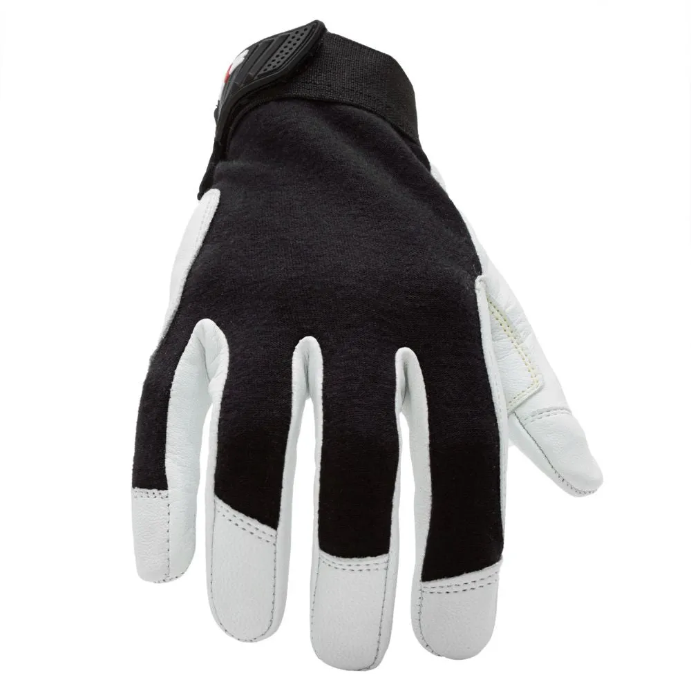 212 Performance FRLPC5-05-009 Fire Resistant Leather Palm Cut 5 Welder and Fabricator Gloves, Medium Black;White