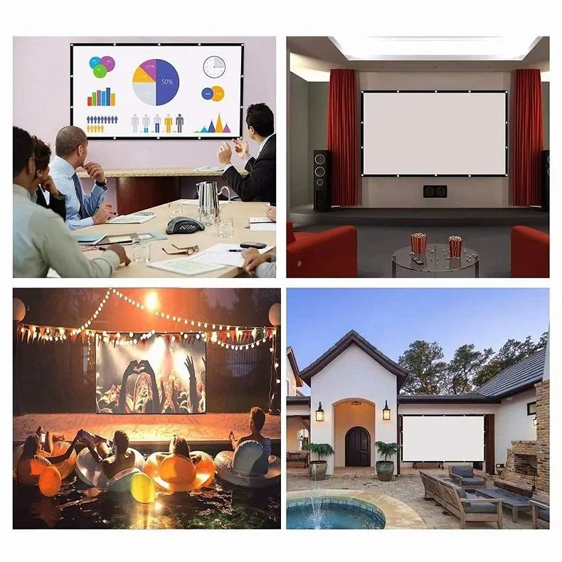 60 16 9 Projector Film Curtain - Thin Foldable Polyester - 132x75cm