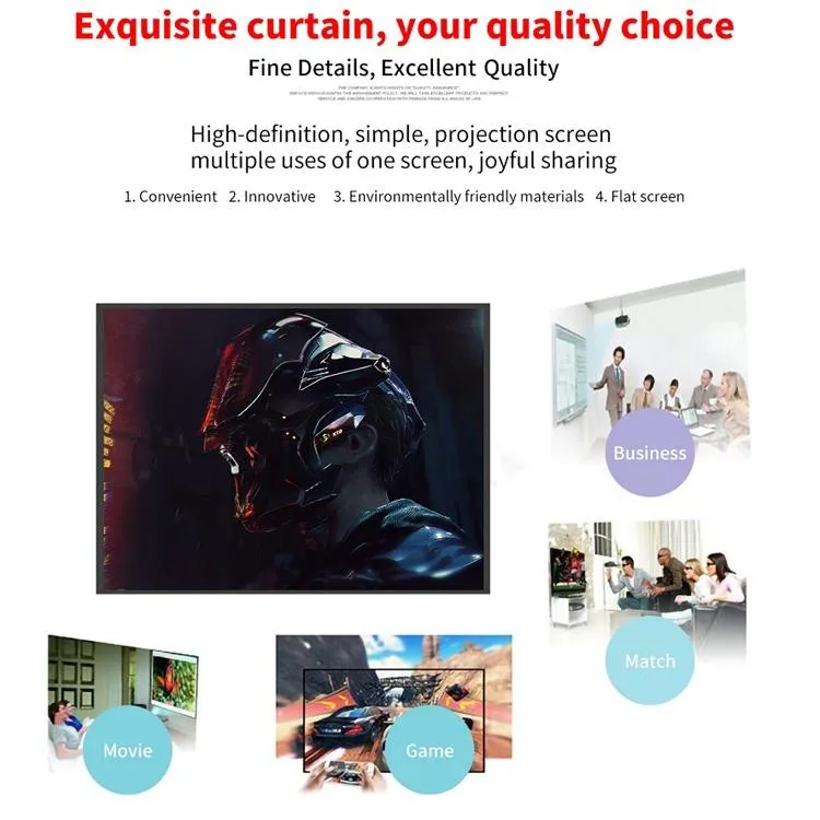 60 16 9 Projector Film Curtain - Thin Foldable Polyester - 132x75cm
