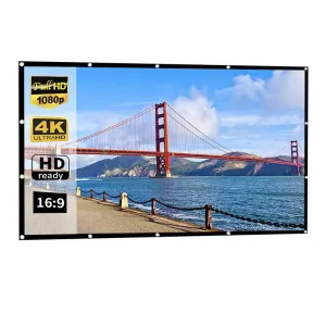 60 16 9 Projector Film Curtain - Thin Foldable Polyester - 132x75cm