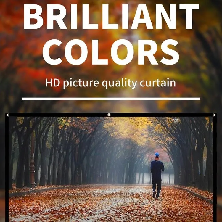 60 16 9 Projector Film Curtain - Thin Foldable Polyester - 132x75cm