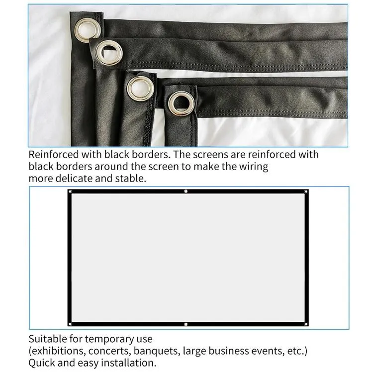 60 16 9 Projector Film Curtain - Thin Foldable Polyester - 132x75cm