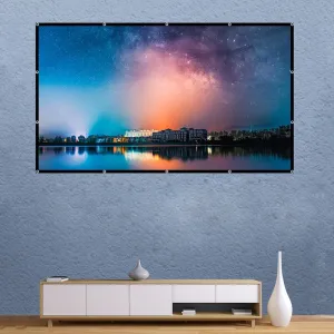 60 Folding Projector Curtain - 16 9 - 133x75cm - Milk Silk Polyester