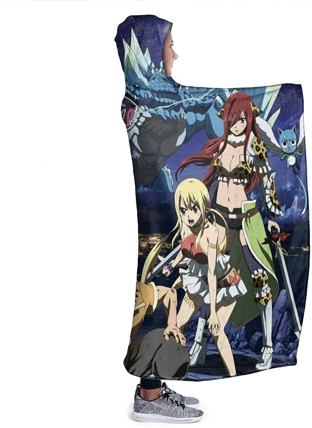Anime Fairy Tail Hooded Blankets - Fleece Flannel Blankets