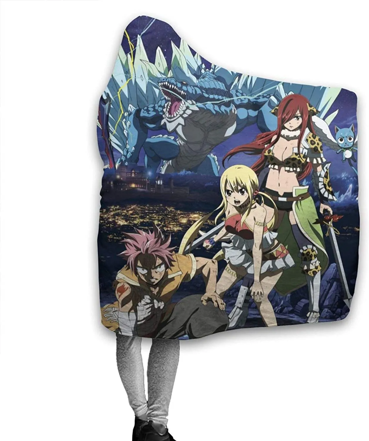 Anime Fairy Tail Hooded Blankets - Fleece Flannel Blankets
