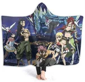 Anime Fairy Tail Hooded Blankets - Fleece Flannel Blankets