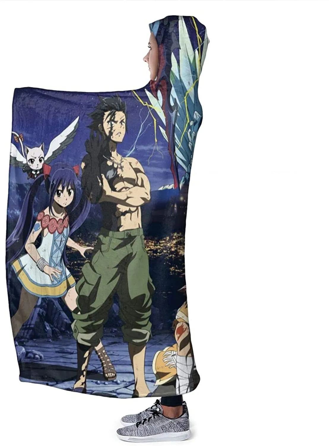 Anime Fairy Tail Hooded Blankets - Fleece Flannel Blankets