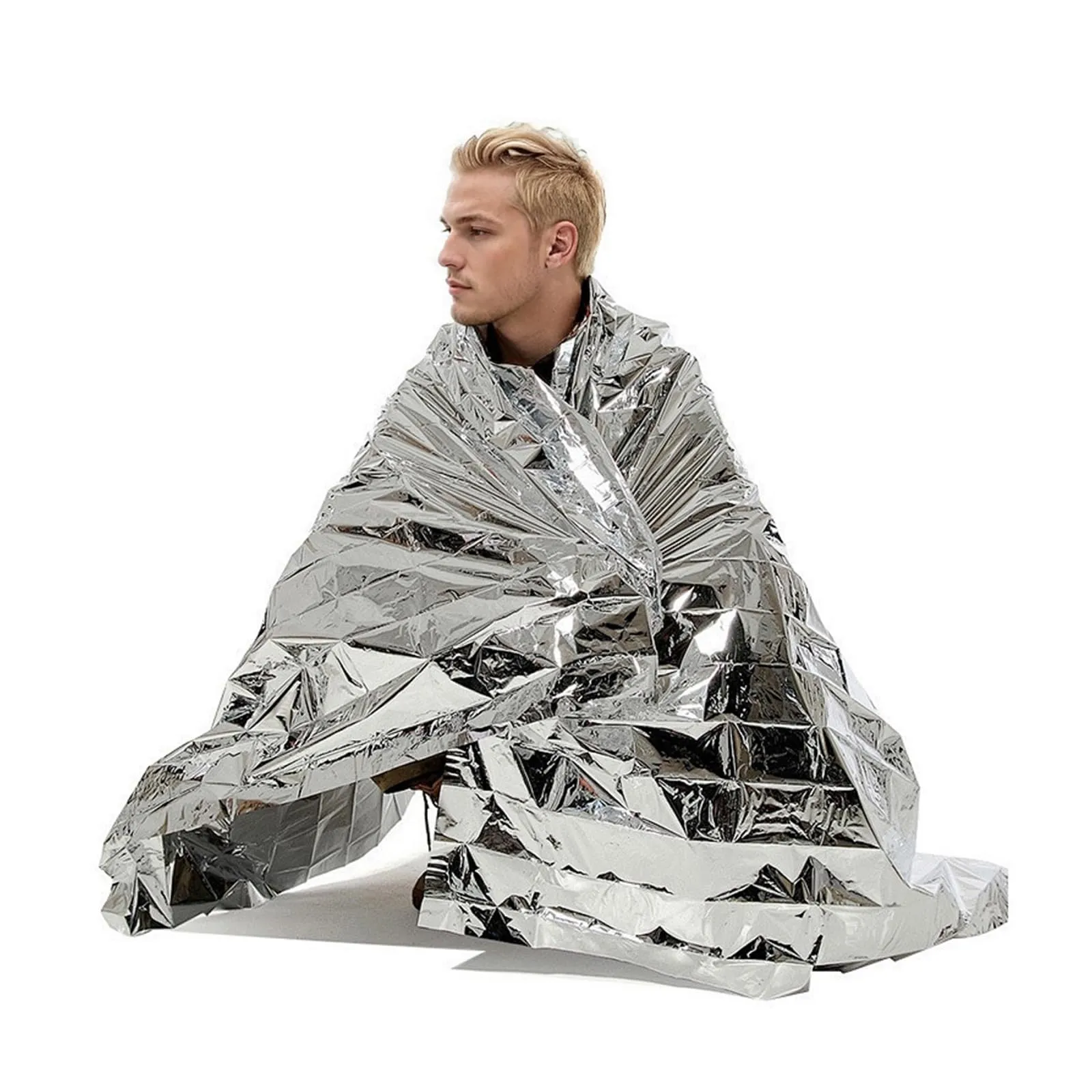 Bafeil Rescue Blankets Pack of 10 - Rescue Blanket Gold Silver for Emergencies, 210 x 160 cm - Weatherproof Emergency Blanket for First Aid and Outdoors - Compact Rescue Blankets for Cars, Hiking & Camping