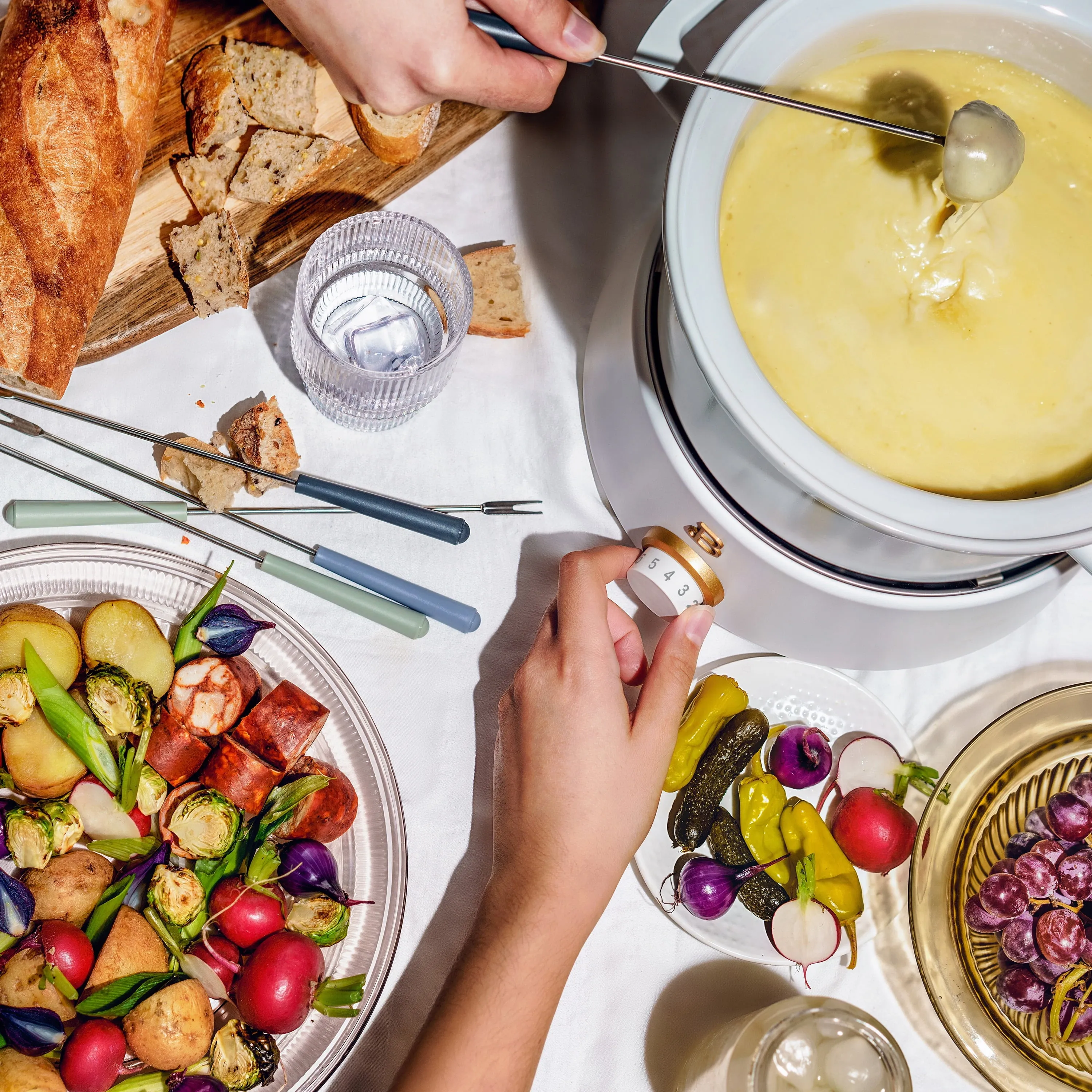 Beautiful 3 Qt Electric Fondue Set with Bonus 2 qt Ceramic Pot, White Icing by Drew Barrymore