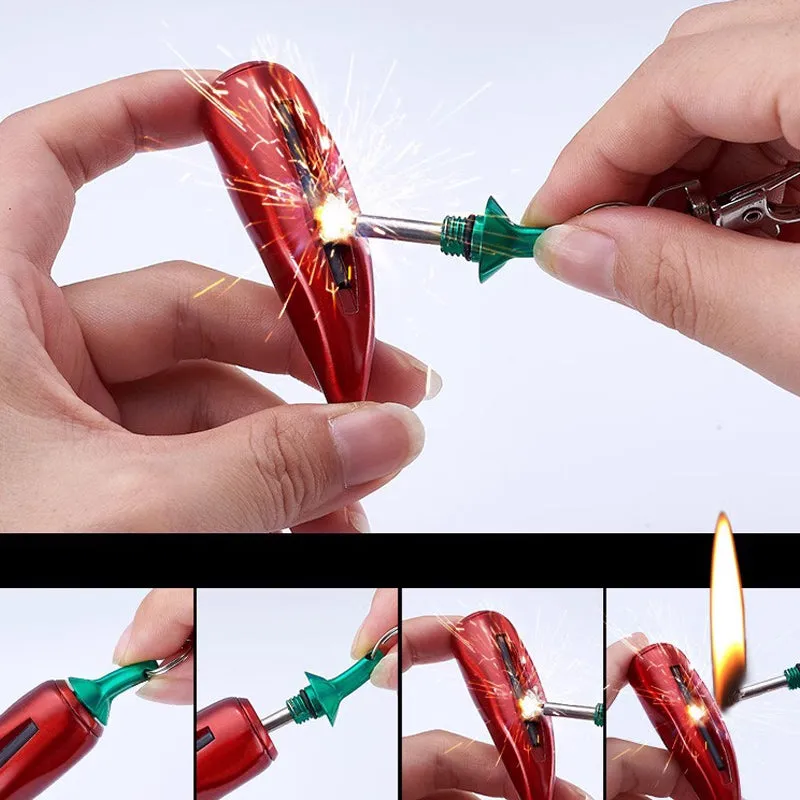 Emergency Survival Keychain Lighter with Permanent Match