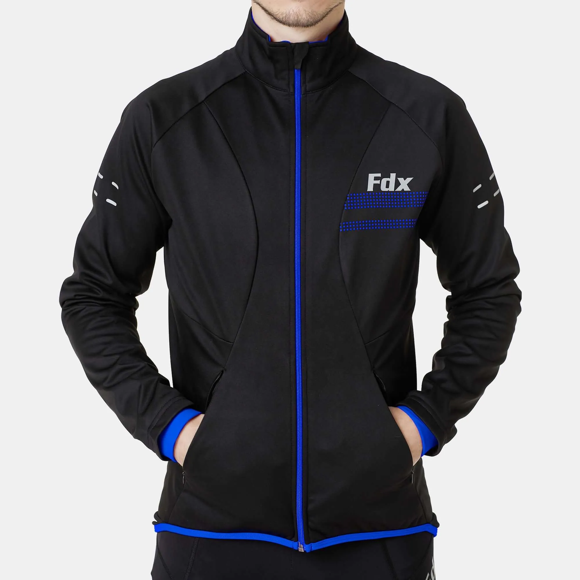 Fdx Arch Softshell Men's & Boy's Blue Windproof & Water Resistant Cycling Jacket