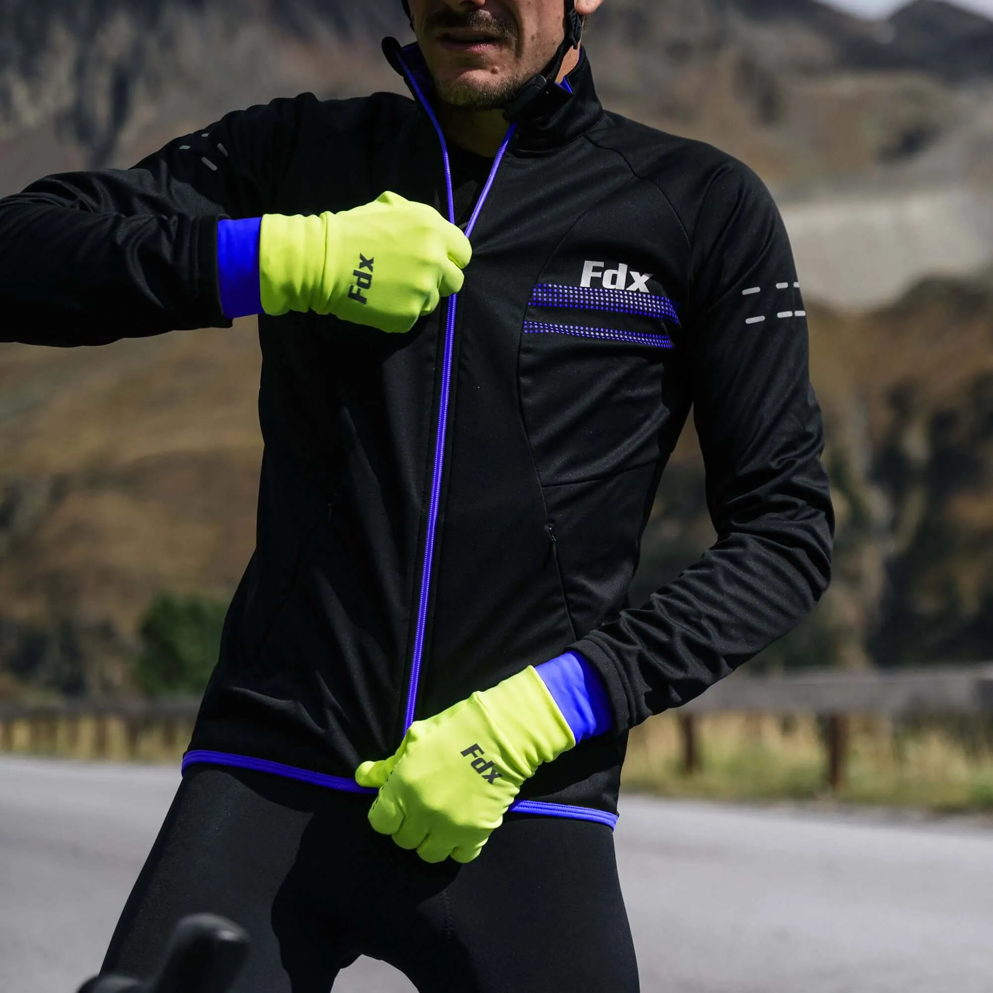 Fdx Arch Softshell Men's & Boy's Blue Windproof & Water Resistant Cycling Jacket