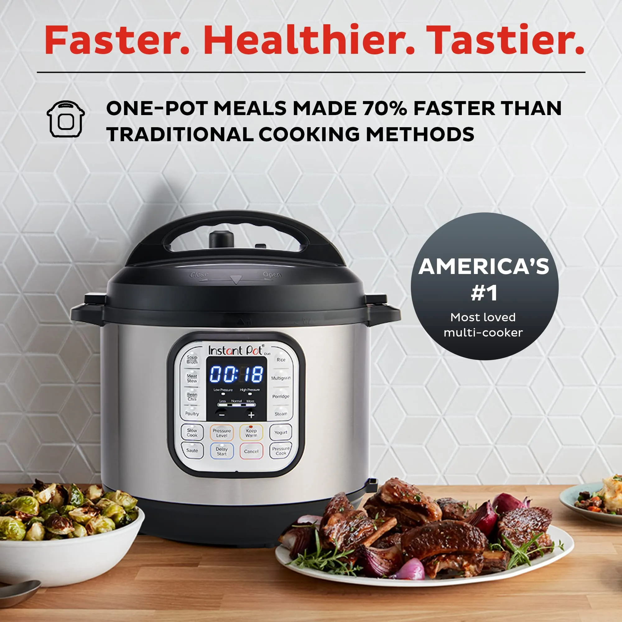 Instant Pot Duo 7-in-1 Electric Pressure Cooker, Slow Cooker, Rice Cooker, Steamer, Saut, Yogurt Maker, Warmer & Sterilizer, Includes App With Over 800 Recipes, Stainless Steel, 6 Quart