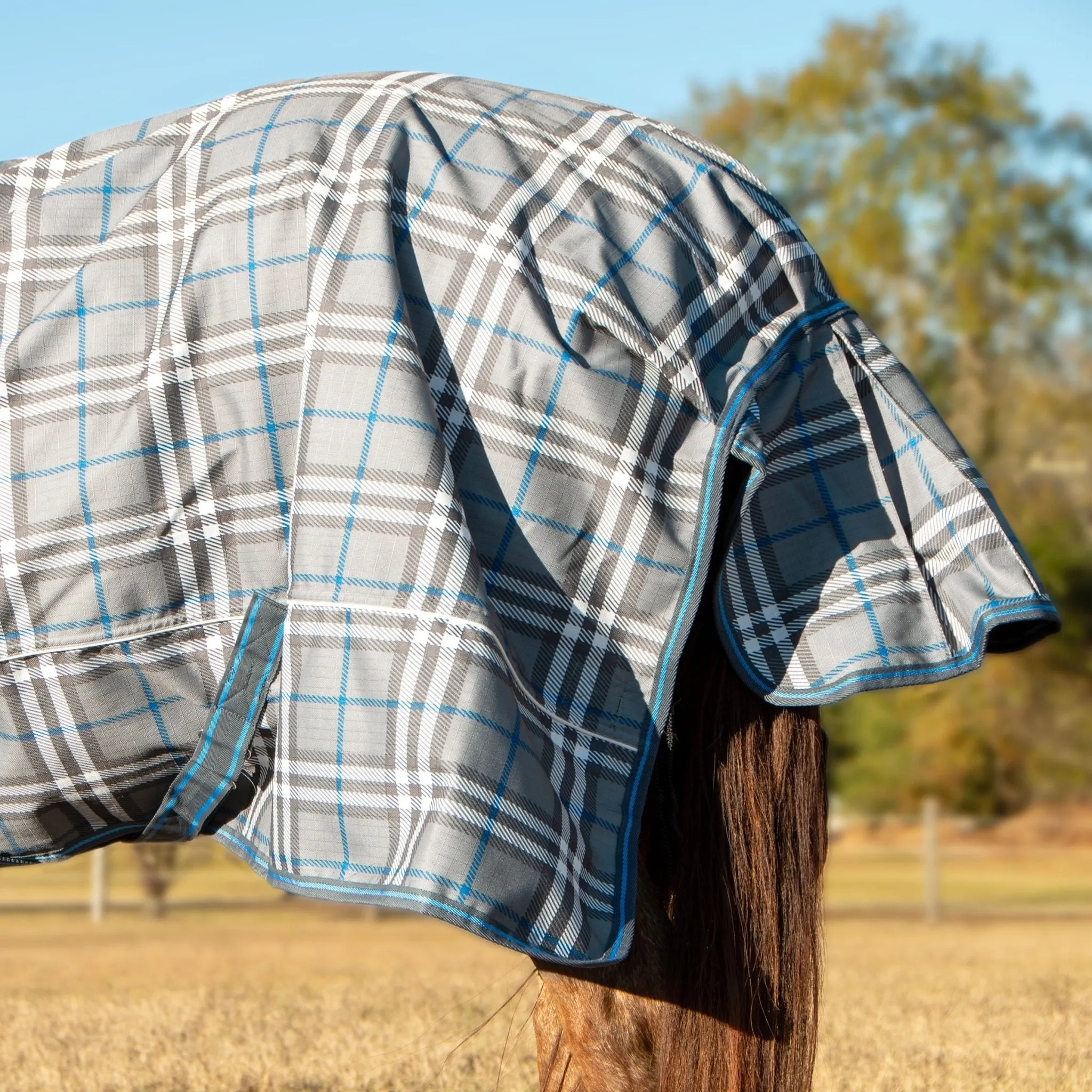 Jeffers Poplar Head Refuge 1200 Denier Turnout Sheet, 0 Gram, Hamilton Blue & Slate Plaid