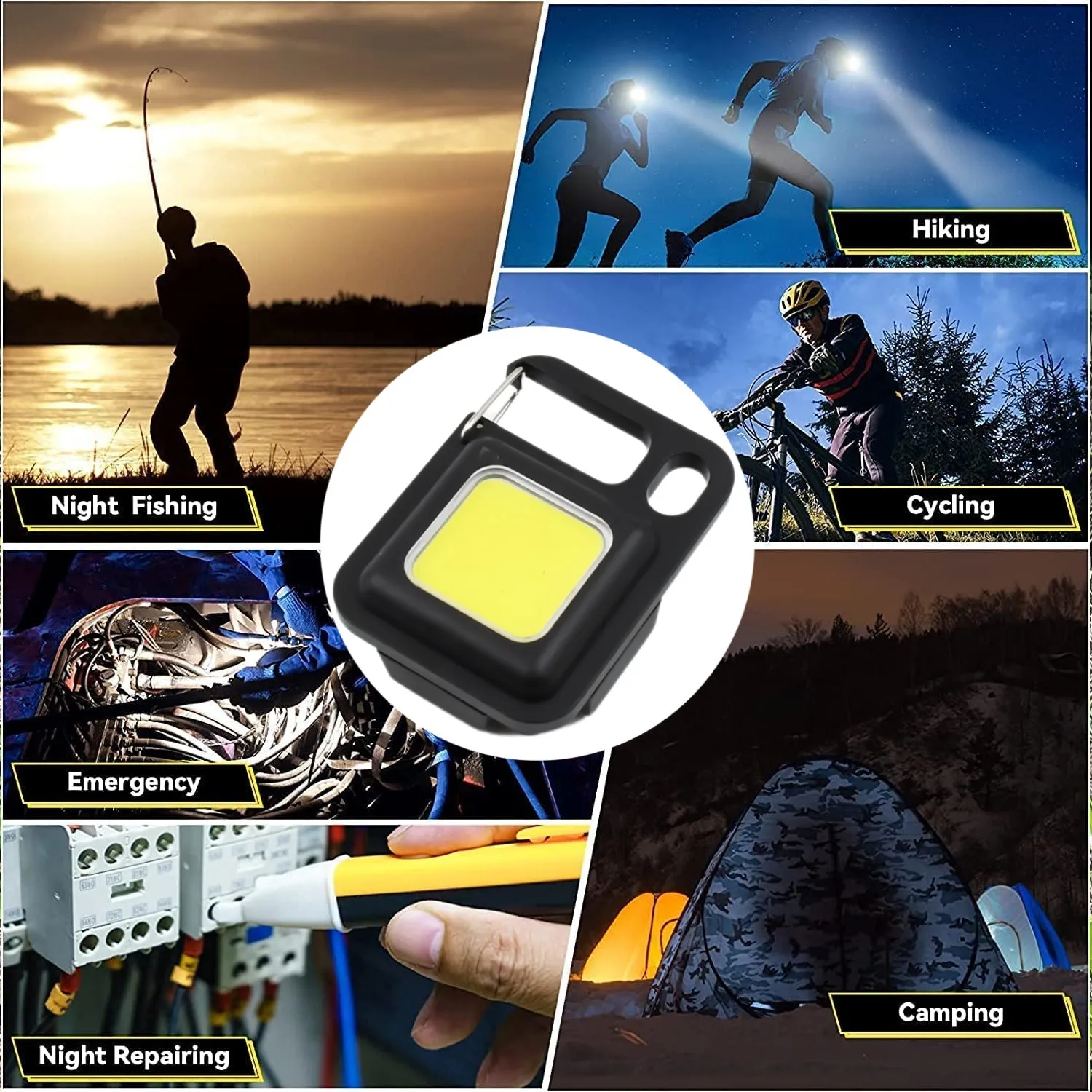 LED Battery Operated Keychain Flashlight Small Work Light withFolding Bracket Bottle Opener for Camping, Hiking, Emergency (1 Pc / MOQ :- 36 Pcs)