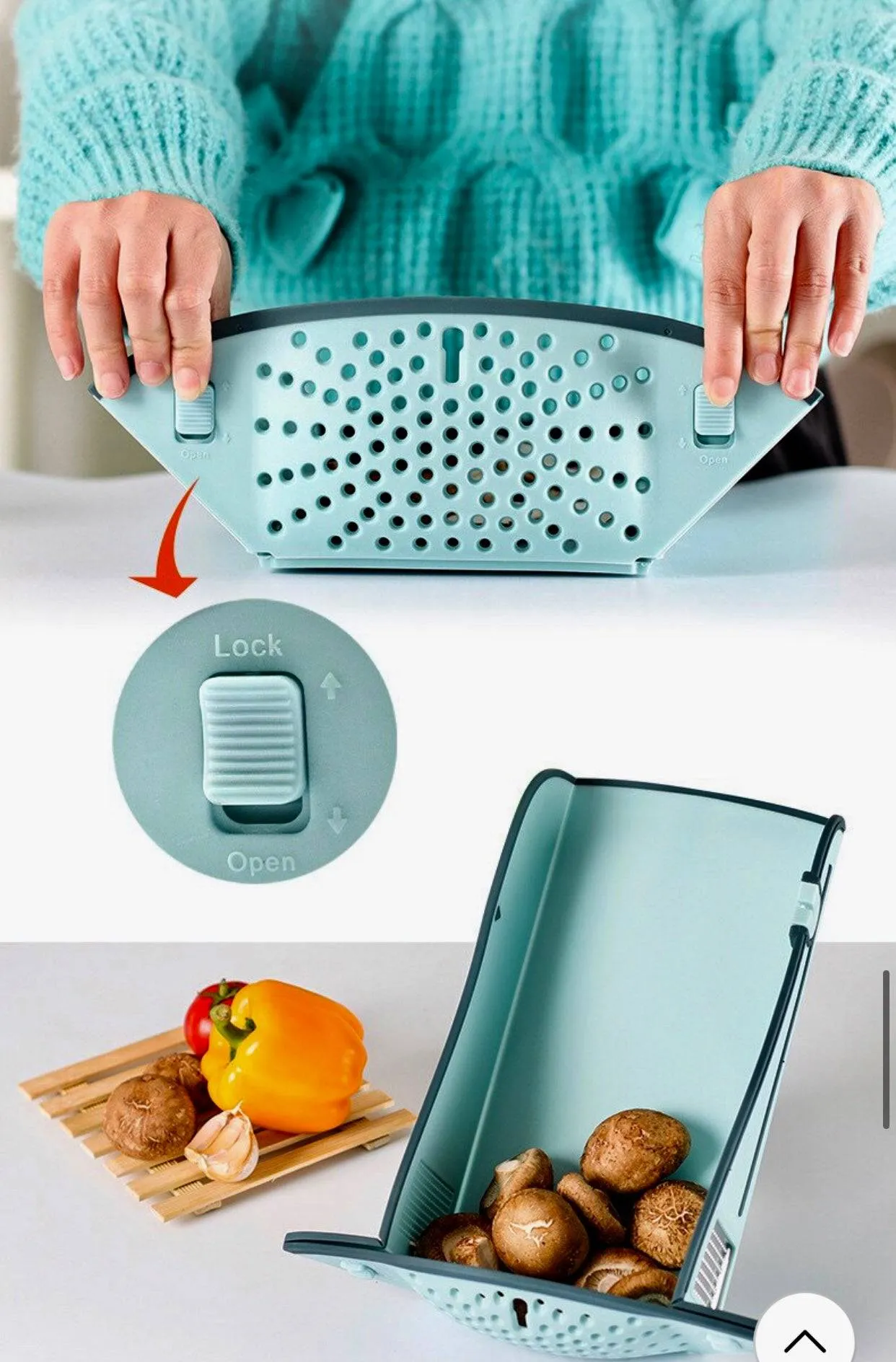 Multi-Functional Folding Chopping Board Smart Cutting Board with Draining Knife Sharpener & Grinder Plastic Cutting Board for Kitchen