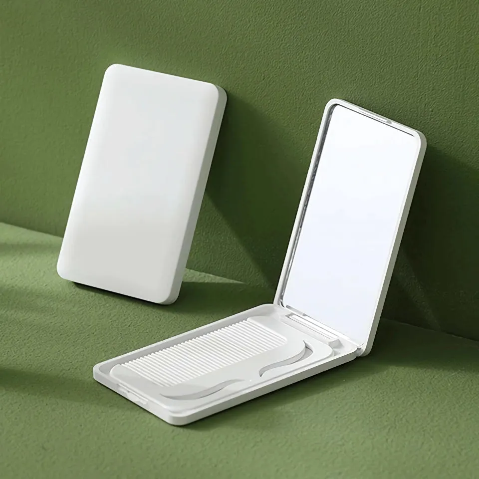 Portable Travel Makeup Mirror with Comb Set