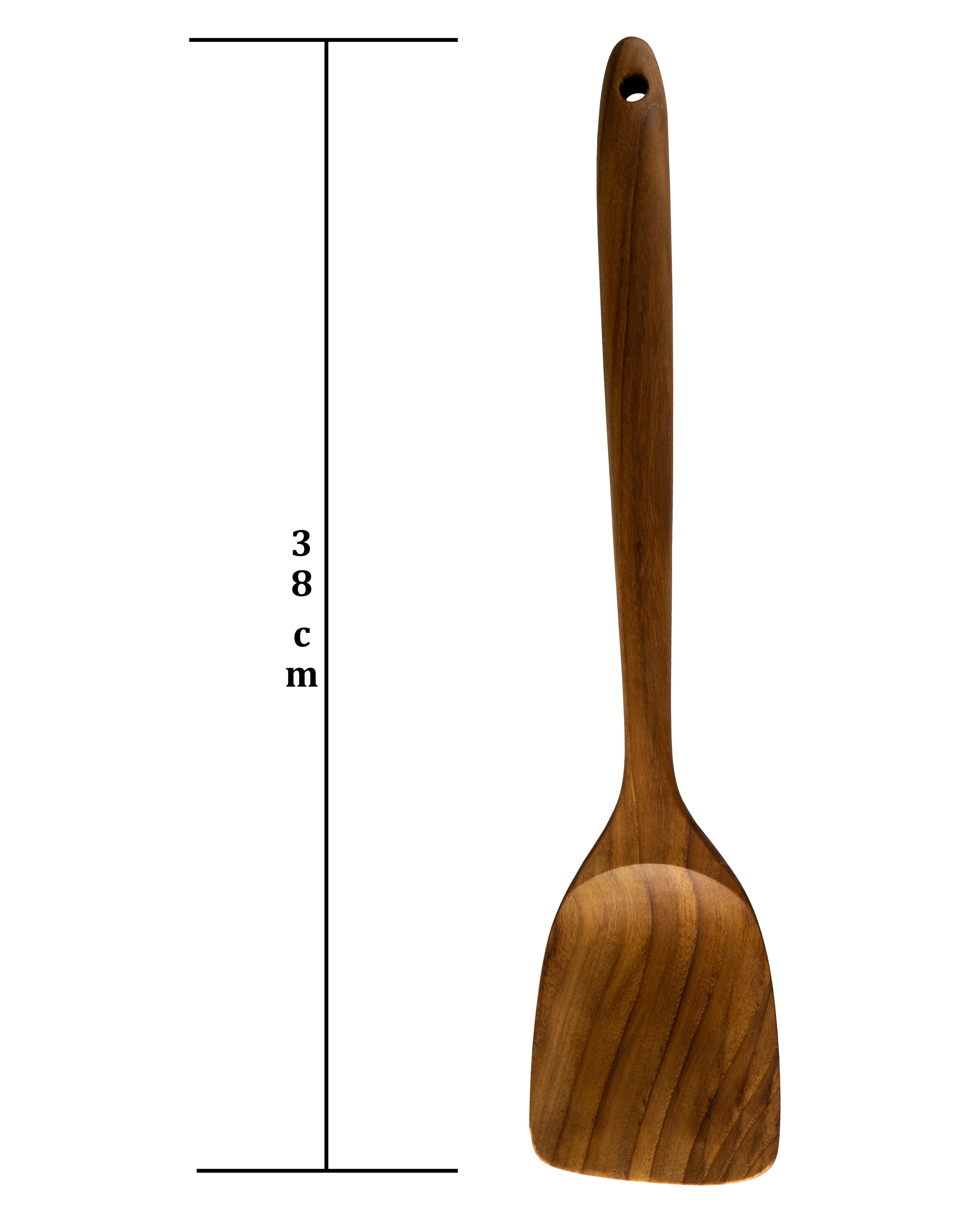 Single Teak Wood Spoon Long Handle Spatula A Kitchen Utensil