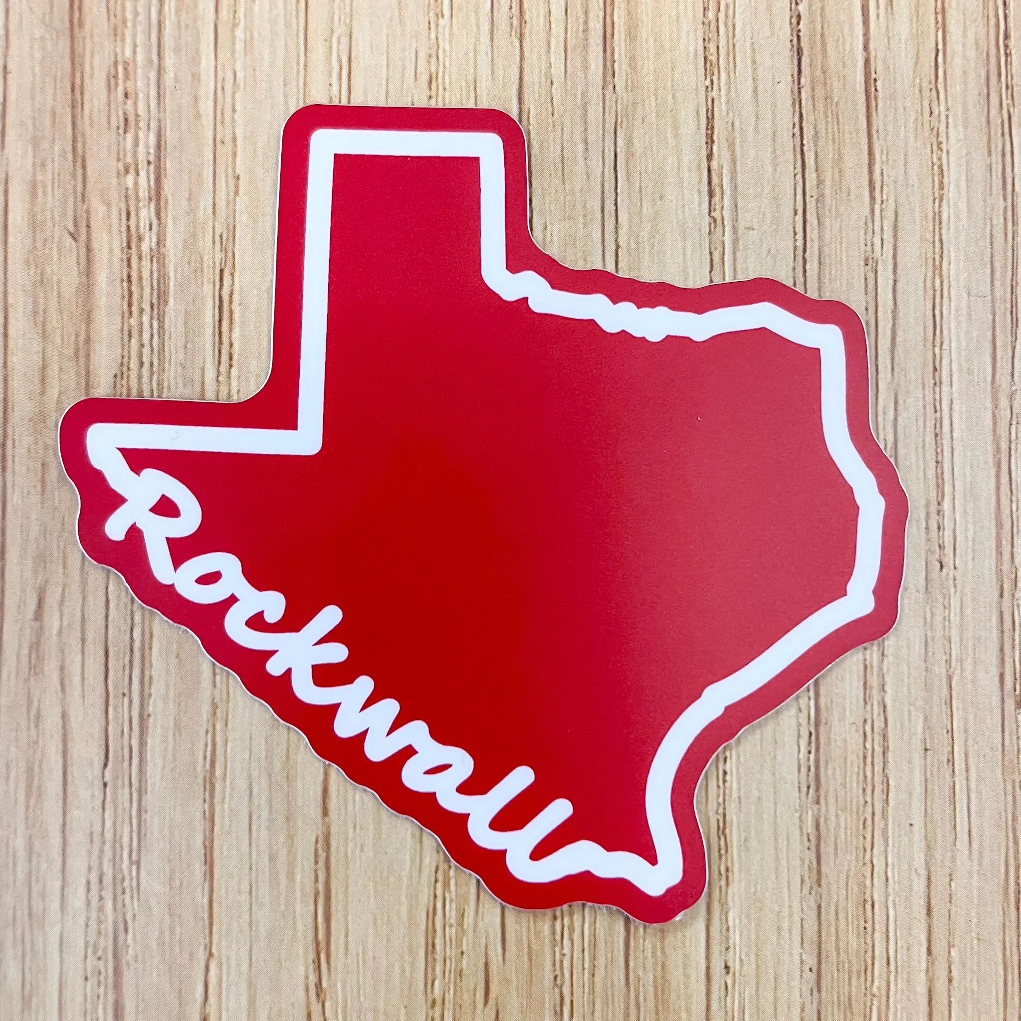 Texas Shaped Rockwall Sticker