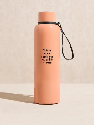 Westside Home Peach Typographic Print Water Bottle