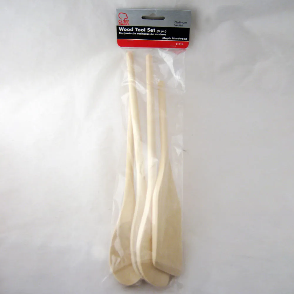 Wooden Spoons Cooking 4-Piece Wood Spatula Spoon Nonstick Kitchen Utensil Set