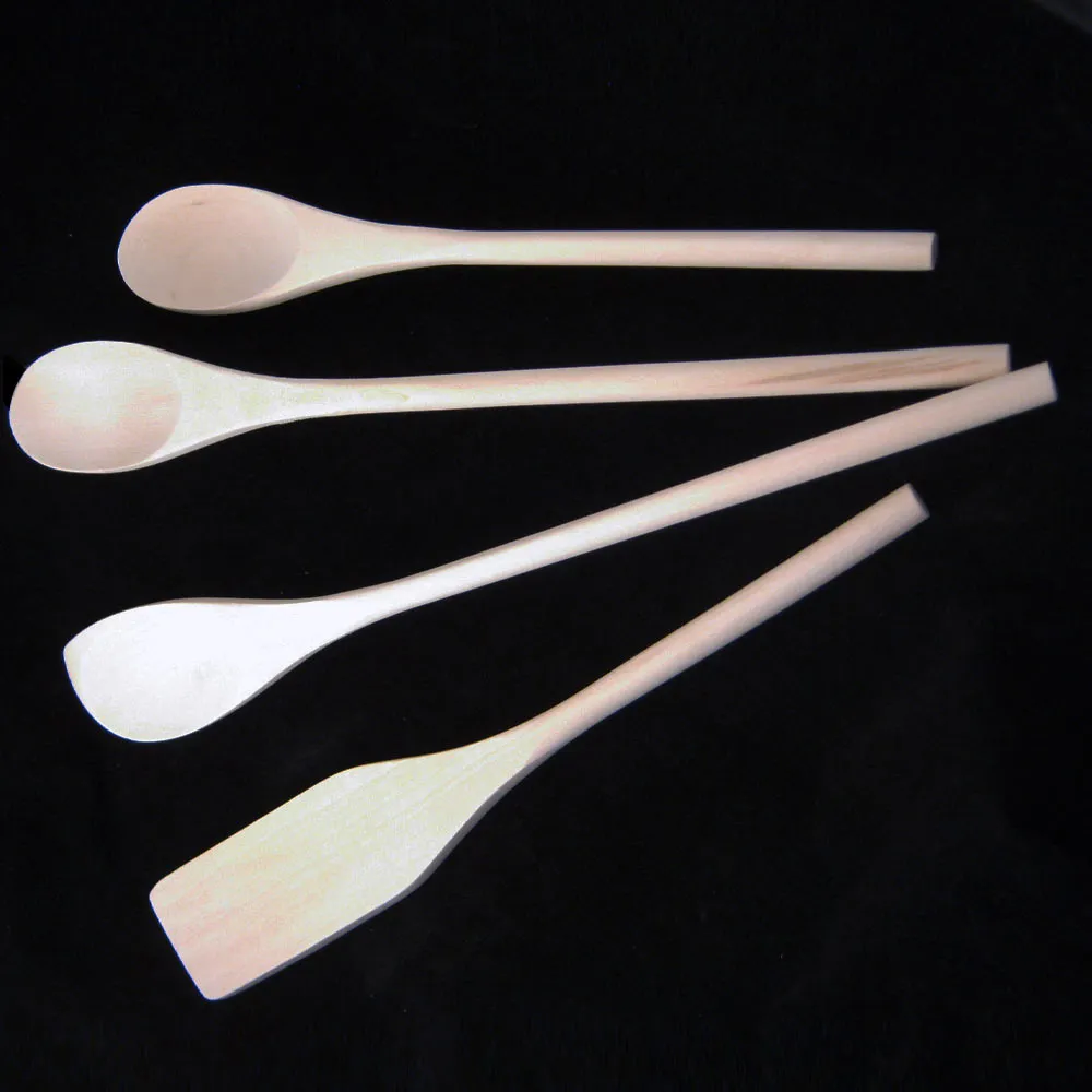 Wooden Spoons Cooking 4-Piece Wood Spatula Spoon Nonstick Kitchen Utensil Set